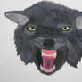 Angry wolf painting