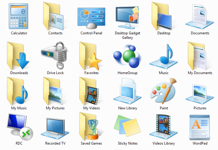 Icons in Windows 7 Build 7048