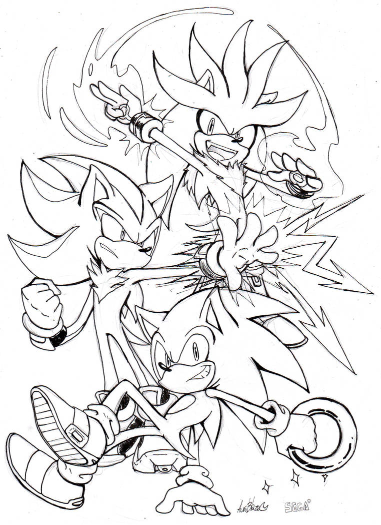 Páginas para colorir Shadow The Hedgehog Silver - Páginas para