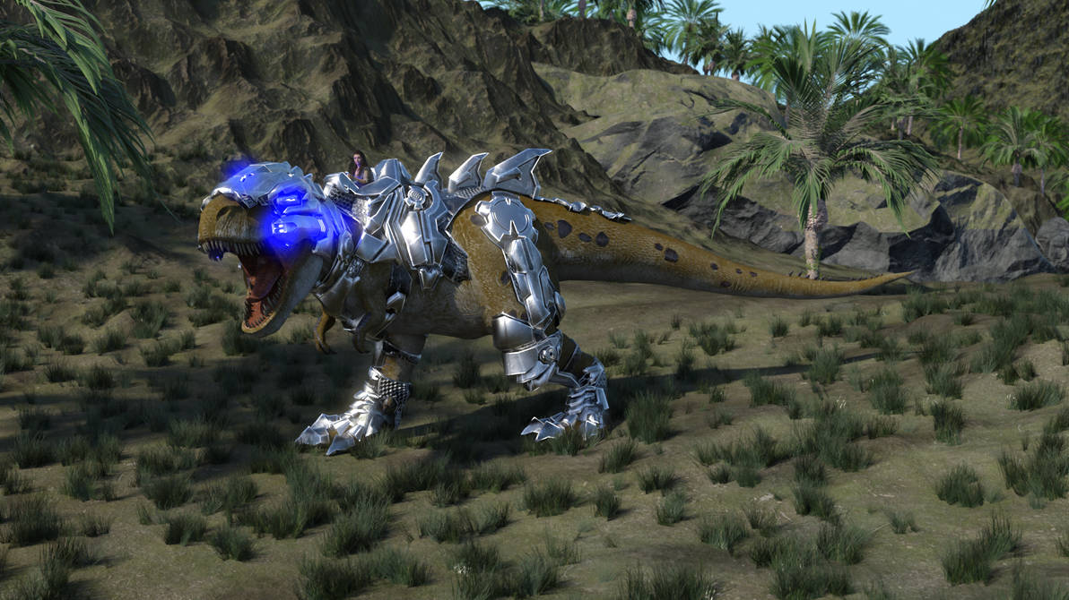 T-Rex With Tek Saddle by Robert2654 on DeviantArt