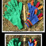 Felted Gloves - before and after felting