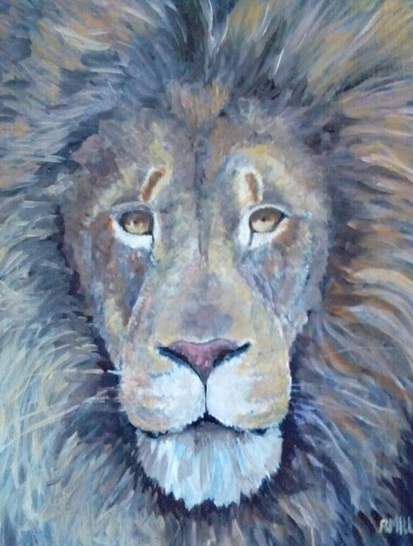 Lion in oil glaze