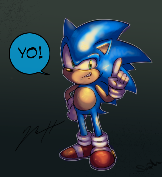 Posing Sonic colored and stuff