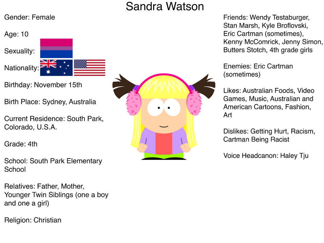 South Park - Sandra Watson Headcanons by Pet-54 on DeviantArt