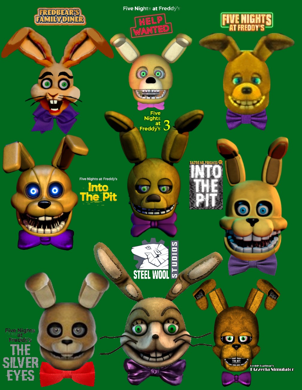 Invincible Spring Bonnie The Many Designs of Spring Bonnie, Digitalized by Dmayce on DeviantArt