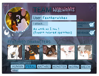 Art Fight 2023: Featherwishes (Team Werewolves)