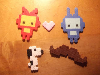 Perler Bead - Robot Love, Snoopy and Moustache