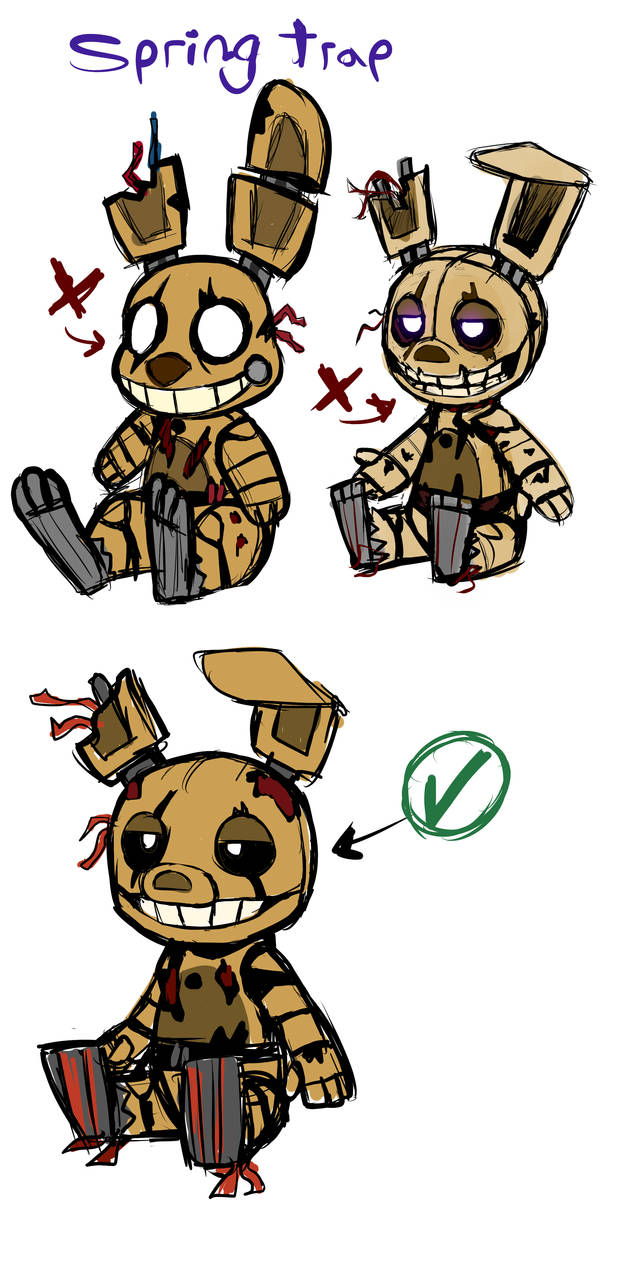 Evolution Spring Trap Deviantart SpringTrap Plush concept art revamp by Skeleion on DeviantArt