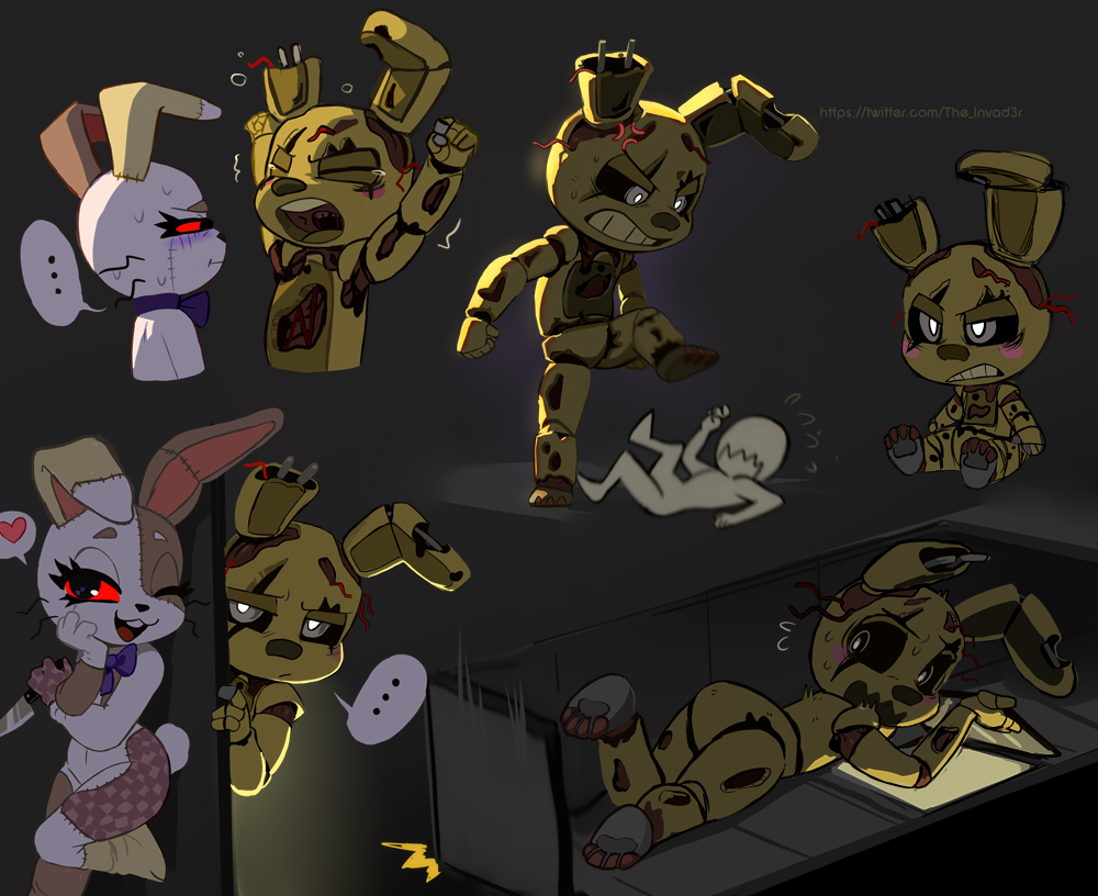 Confused Springtrap Springtrap and Vanny by Skeleion on DeviantArt