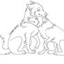 Wolf Couple Lineart