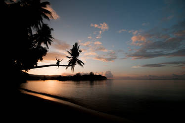 Sunset view with Big Buddha, Koh Samui.