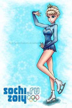 Queen Elsa as Gracie Gold Of USA Figure Skater