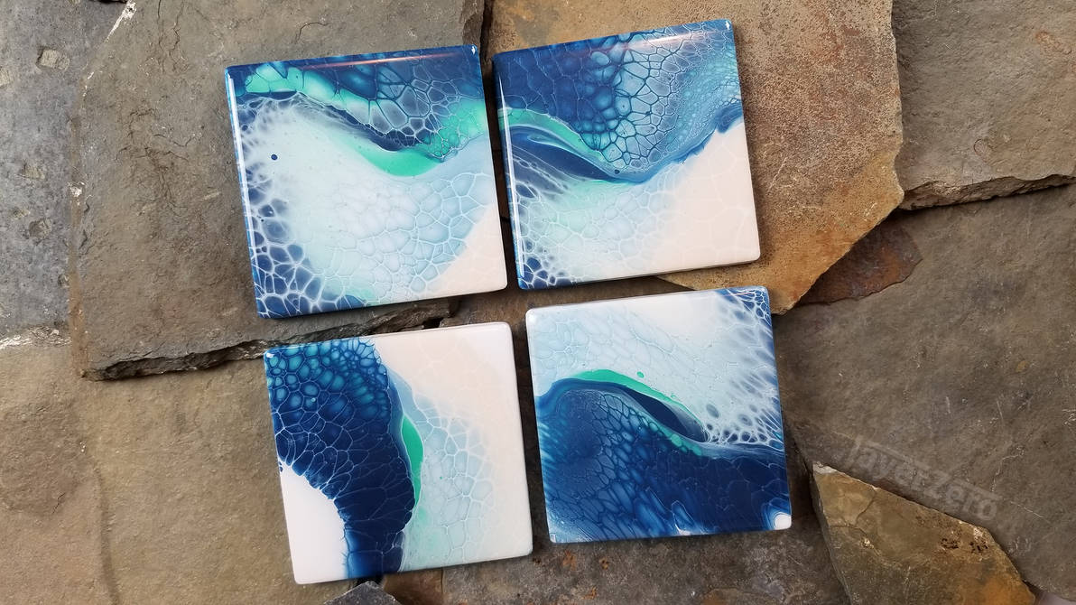 Wave Patterned Coaster Square Beach Waves Coasters by layerZero on DeviantArt