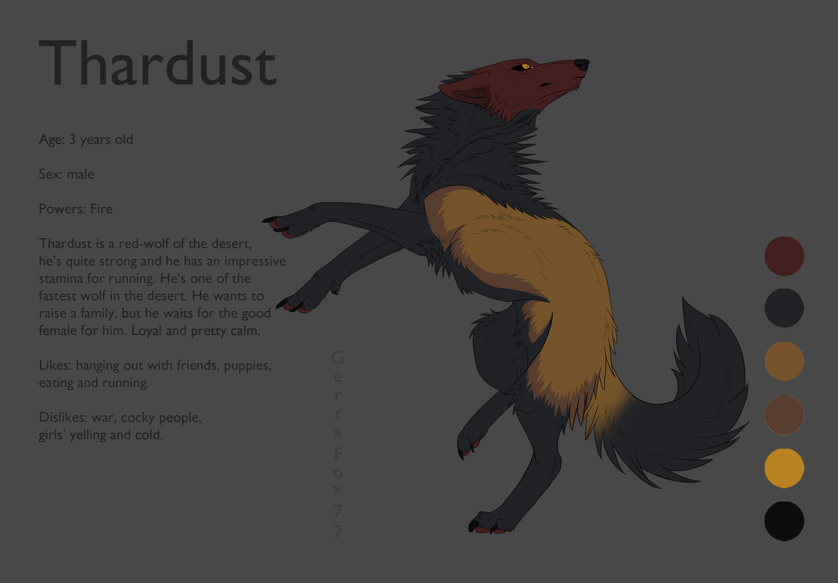 Thardust reference sheet