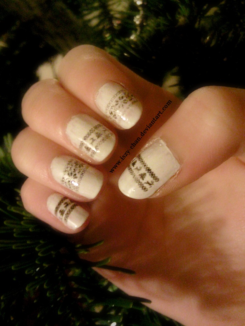 Christmas Scandinavian Knitting Nails