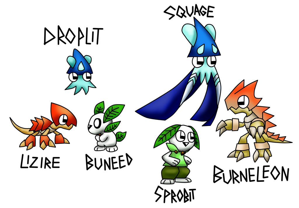 Fakemon Starters Pre Evolution by IMPULSEimpact on DeviantArt