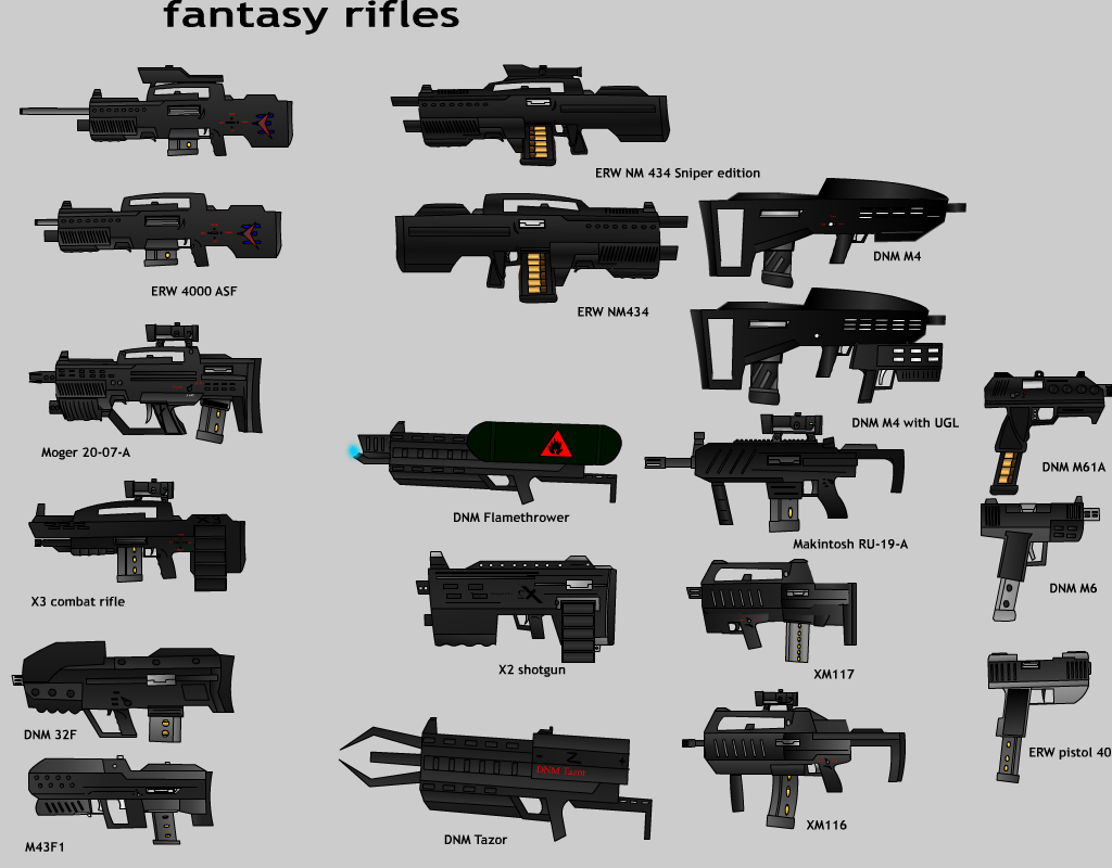 Fantasy Rifles Deviantart all my made up rifles by notrace on DeviantArt