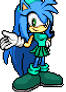 Blue The hedgehog new look.