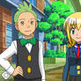 Pokemon OC fan picture Cilan and Elisa in the city