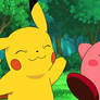 PKMN and Kirby anime fake pic. - Pikachu and Kirby