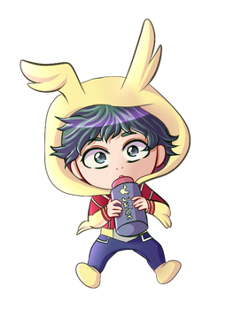 Little Deku in an All Might Onesie