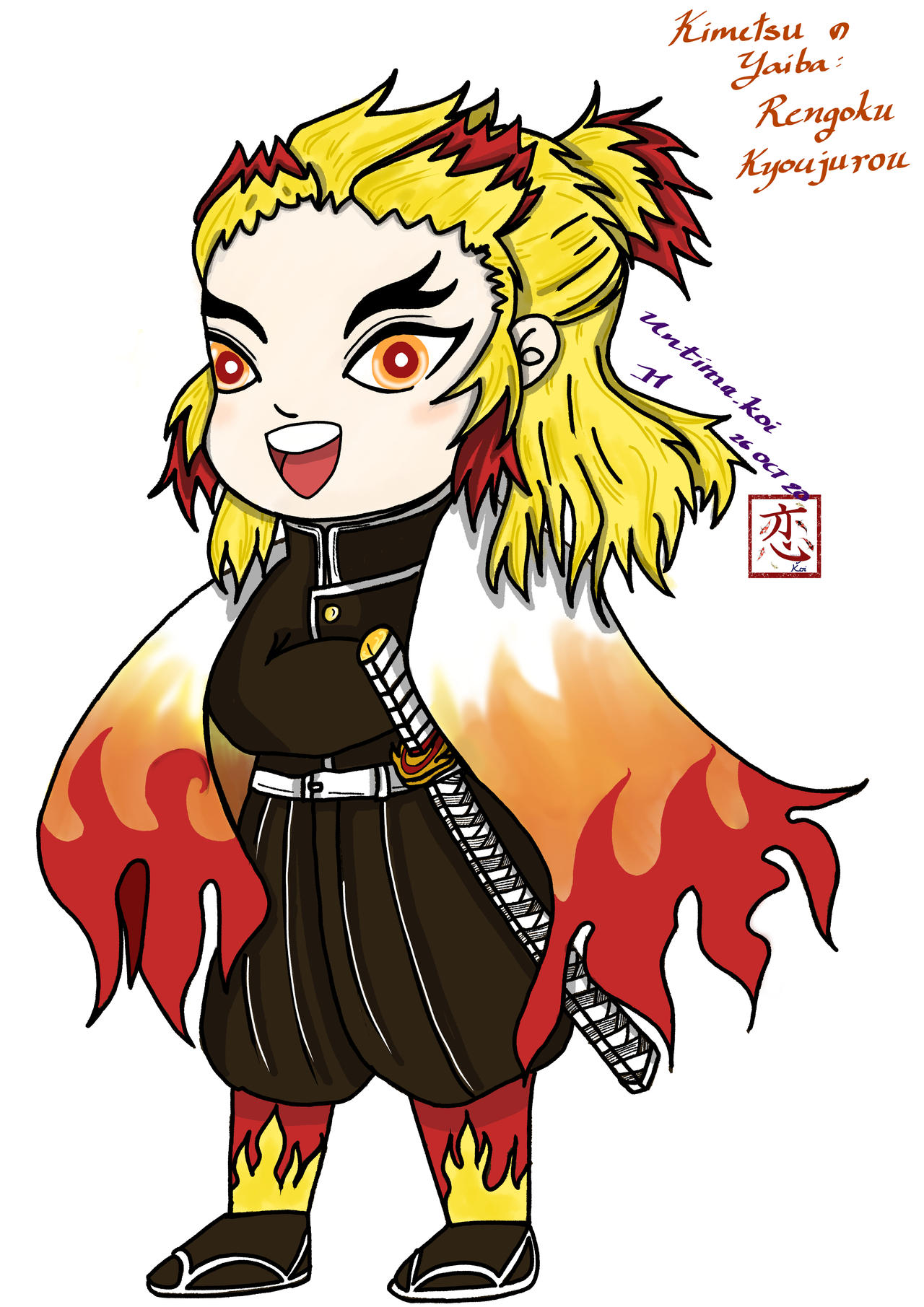 Artwork#5::Chibi rengoku color by Red-Sloth on DeviantArt