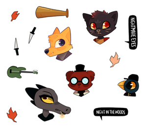 Night in the Woods Sticker Sheet