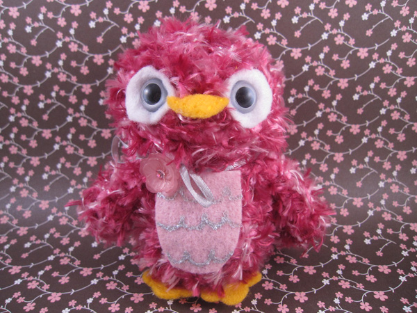 Pink Owl with Swarovski Charm