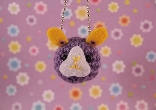 Amigurumi Purple and Yellow Bunny Keychain