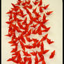 87 Red Paper Cranes