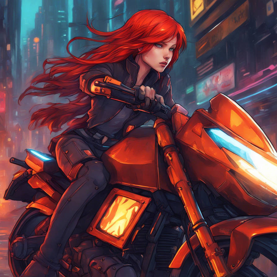 Red Headed Biker By Mathyok On DeviantArt red-headed-biker-by-mathyok-on-deviantart