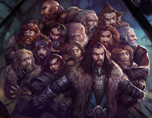 A whole bunch of dwarves (and a hobbit)