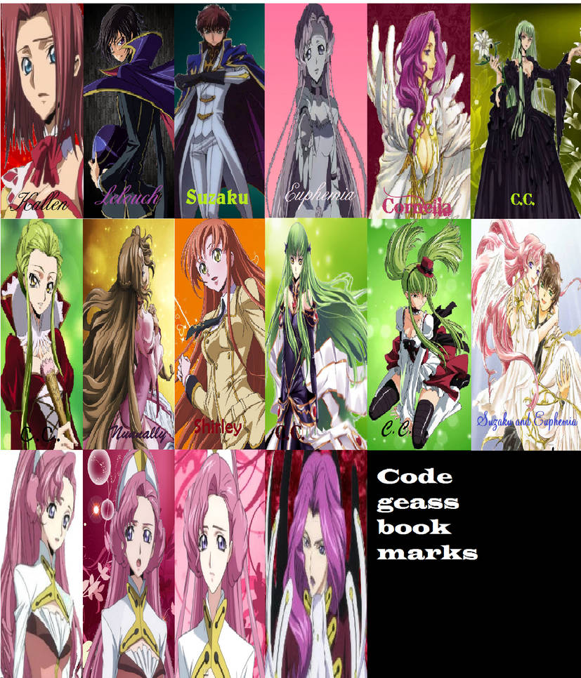 Code geass bookmarks by fullmetalshaman34 on DeviantArt
