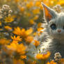A Fantastical Kitten in the Golden Meadow