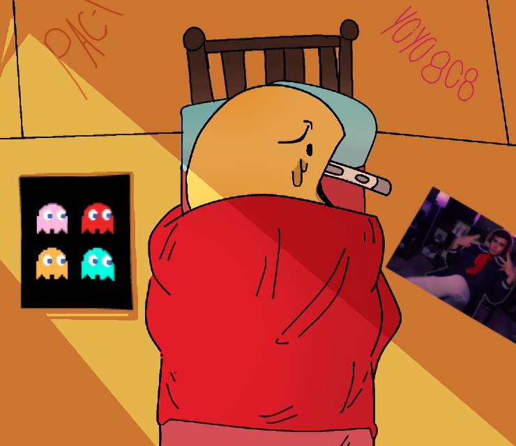 Pac-man sick in bed. by Flower4joy on DeviantArt