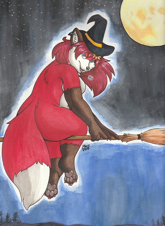 Sunflower Witch by PudgeyRedFox