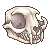 Pixel Cat Skull Facing Right