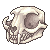 Pixel Cat Skull Facing Left