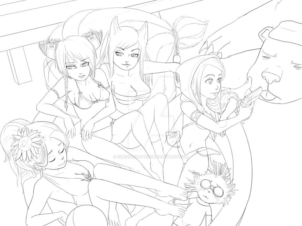 Kiddie Pool Time:  Lineart