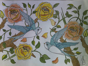 Swallows and Roses