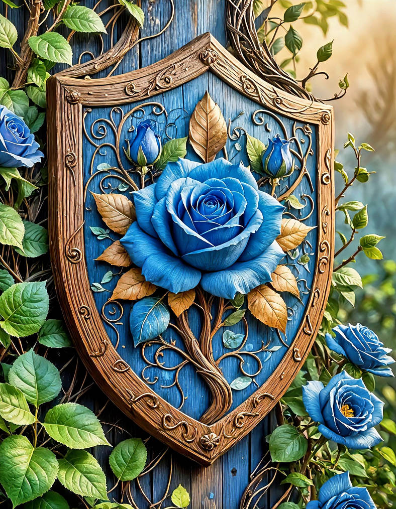 Three Roses Crest 'Nature's Emblem: The Blue Rose Crest' by ShyToby on DeviantArt