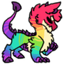 Chibi animated rainbow llma dragon