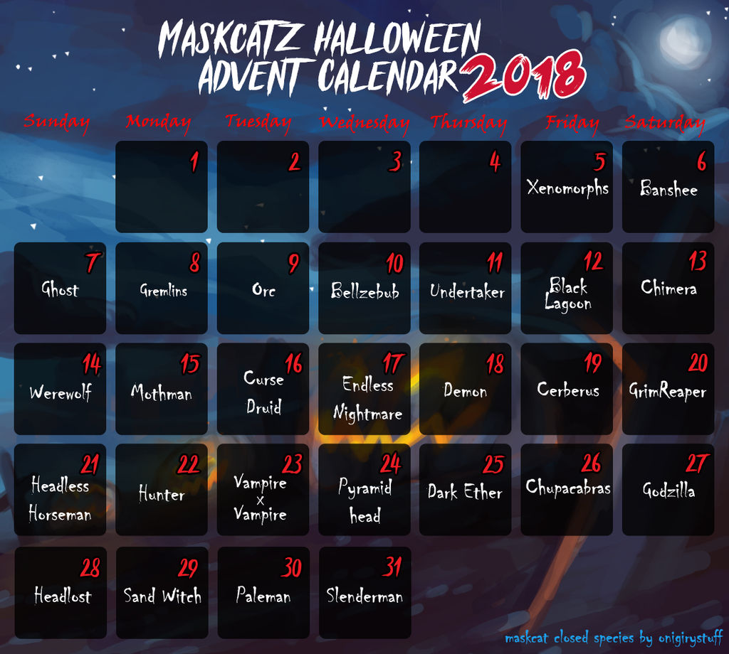 Maskcatz Halloween Advent Calendar (preview)