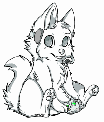 video game wolf template by komoroshi