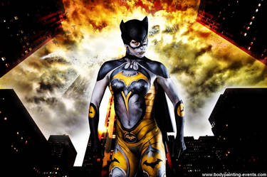 Bodypainting Paris France Batgirl