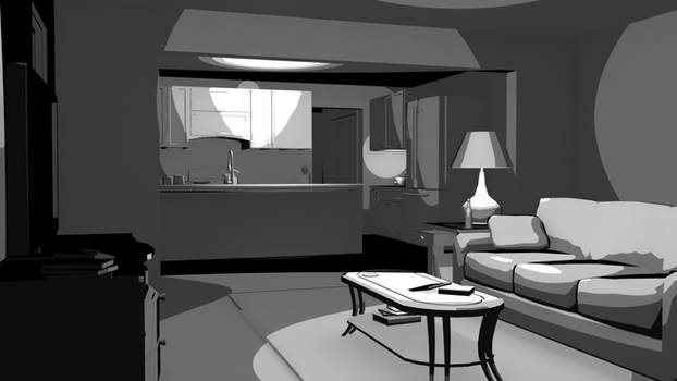 Toon shader Living room