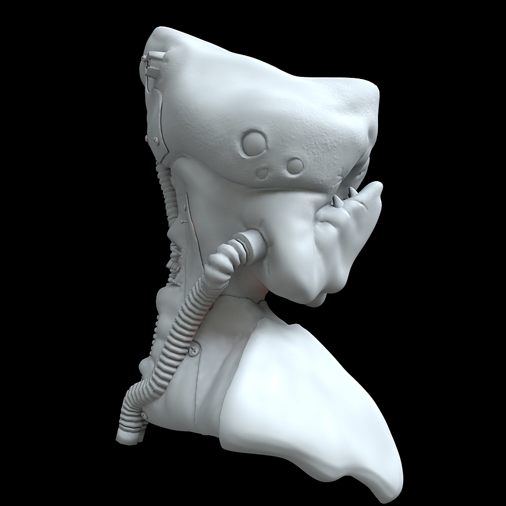 Alienhead clay render