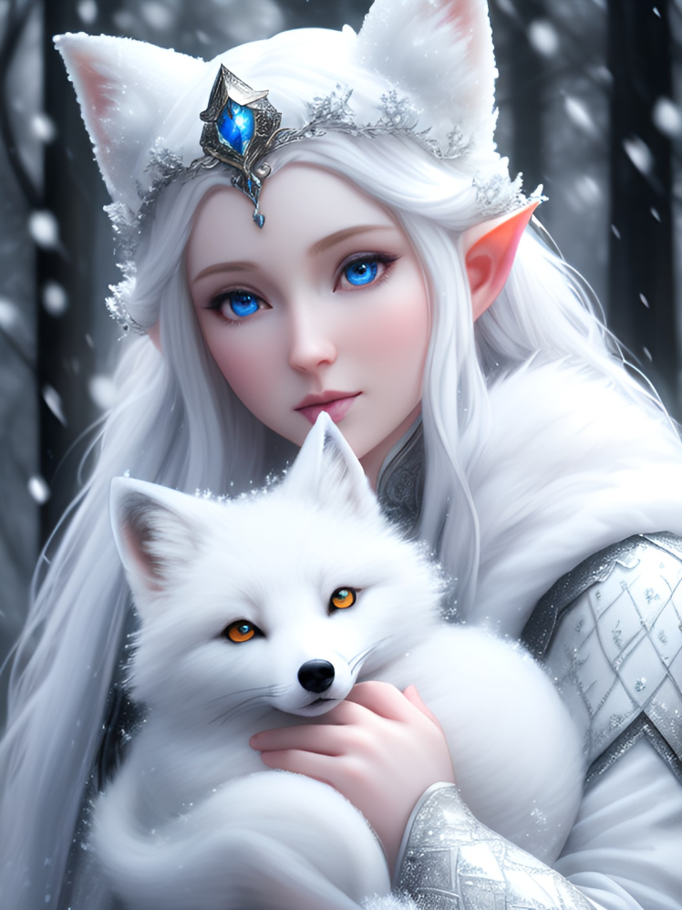Snow Fox by Drogway on DeviantArt