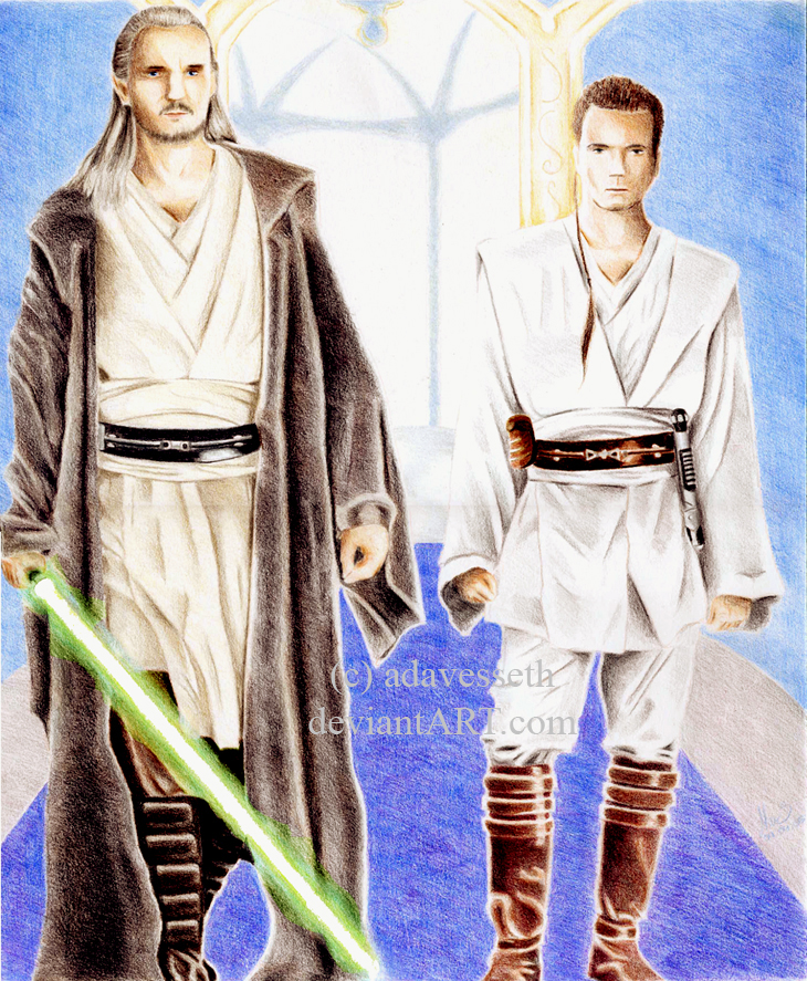 Star Wars fan art - Qui Gon Jinn & Obi Wan Kenobi - Wattpad