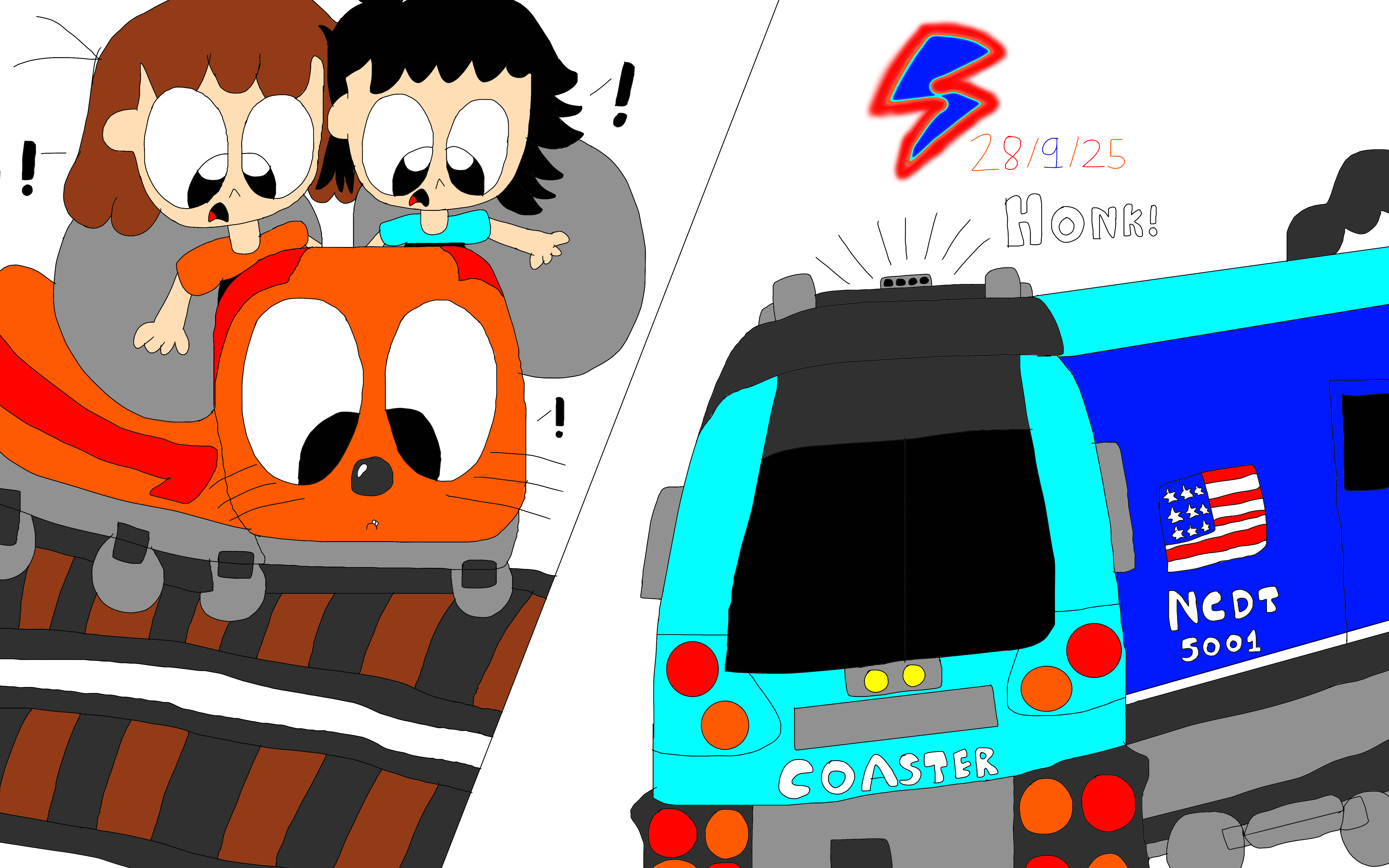Going To Get Squashed By The Coaster Train